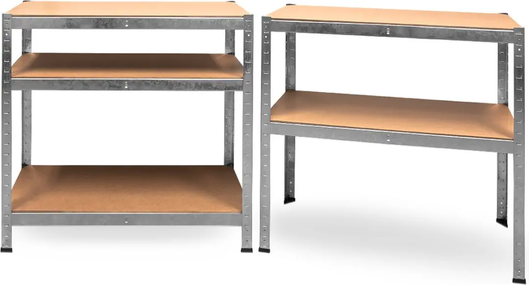 Monzana Opbergrek Metaal 5 Planken - 170x75x30cm - Zilver