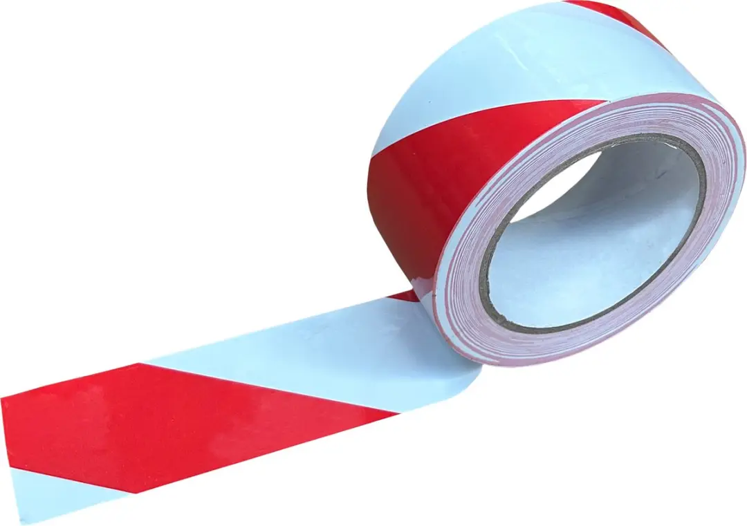 Kortpack Vloermarkeringstape 50mm x 33m Rood/wit - 1 Rol