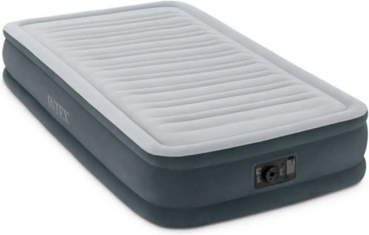 Intex Comfort Plush Luchtbed 1 Persoons GKD - 191x99x33cm - Lichtgrijs