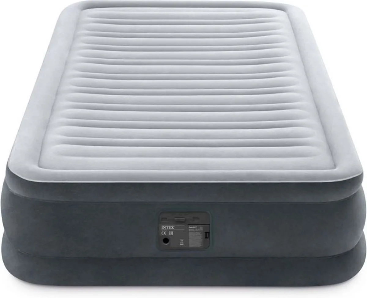 Intex Comfort Plush Luchtbed 1 Persoons GKD - 191x99x33cm - Lichtgrijs