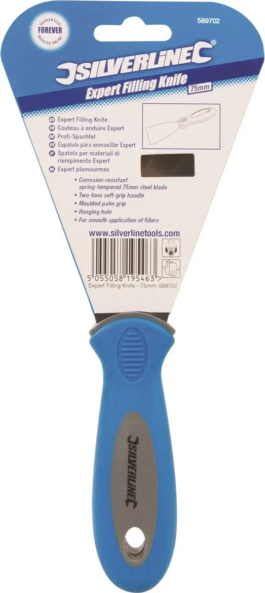 Silverline Expert Plamuurmes 75mm - Roestbestendig