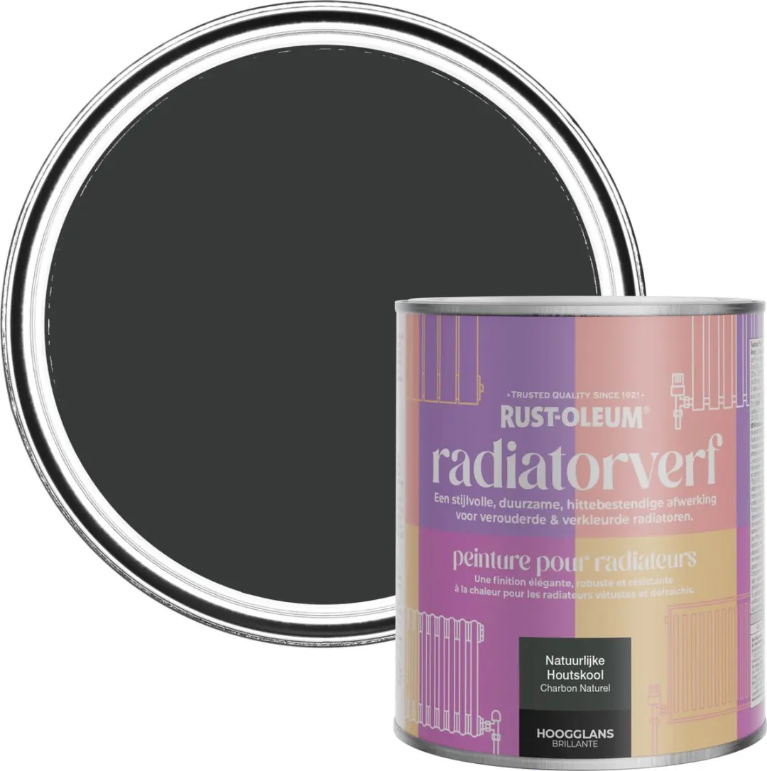 Rust-Oleum Radiatorverf Hoogglans Natuurlijke Houtskool 750ml