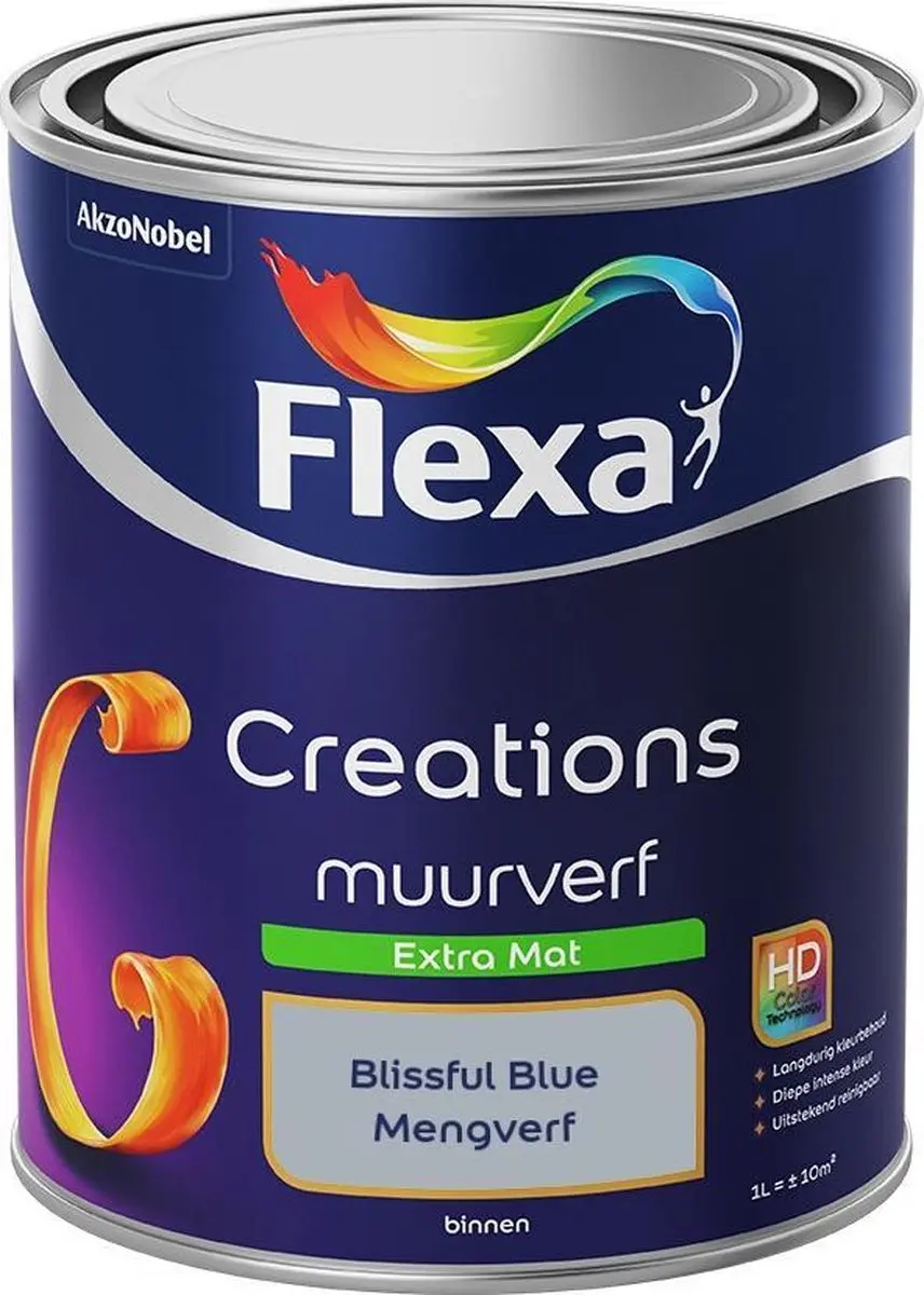 Flexa Creations Muurverf Extra Mat Blissful Blue 1L