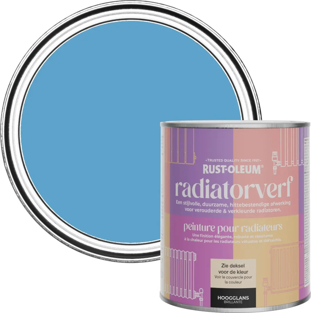 Rust-Oleum Blauw Radiatorverf Hoogglans 750ml