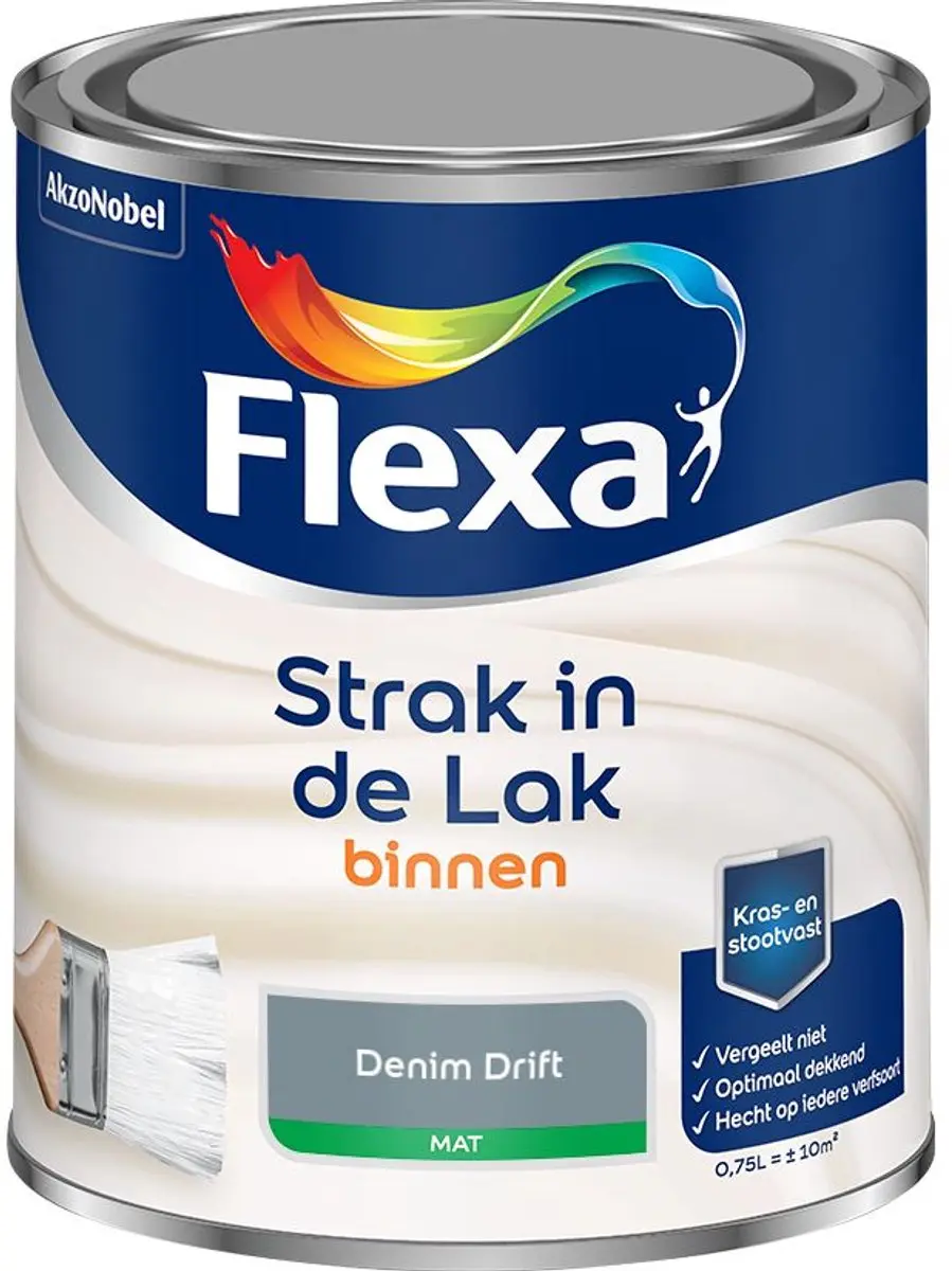 Flexa Strak Op De Muur Binnenmat Wit Bubbels Mengverf 2,5L