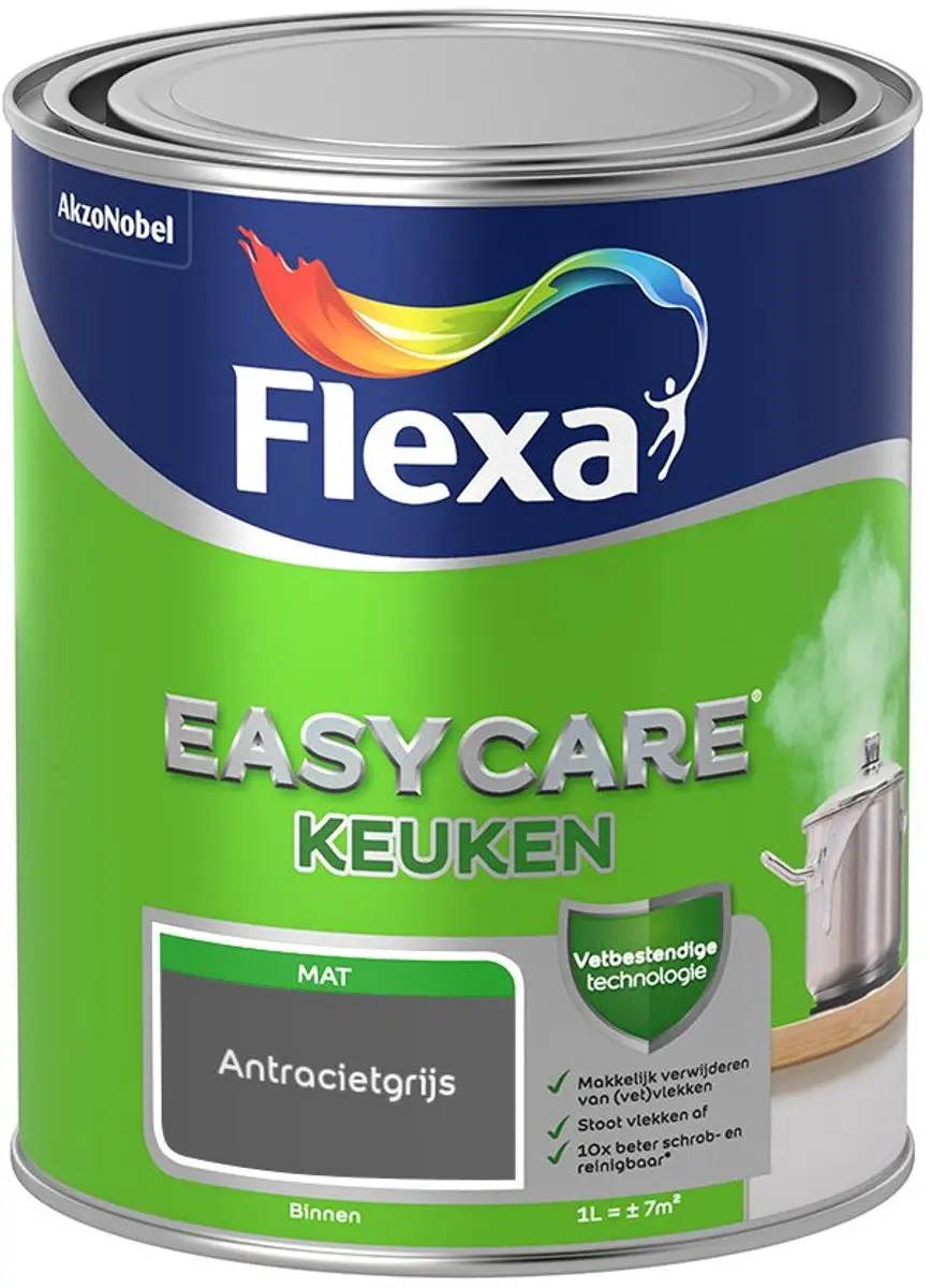 Flexa Easycare Keuken Mengverf Antracietgrijs 1L