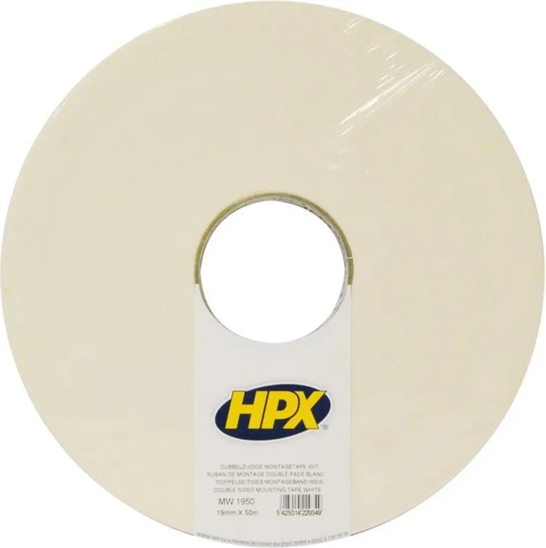 HPX Dubbelzijdige Bevestigingstape 19mm x 50m - Wit
