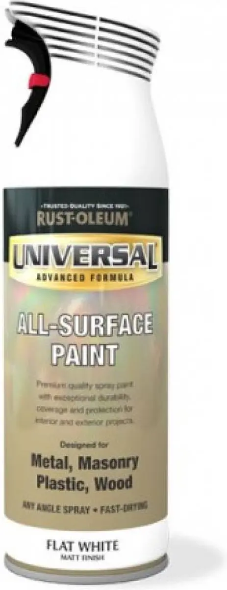 Rust-Oleum Universal Spuitbus Zwart Hoogglans 0.40L