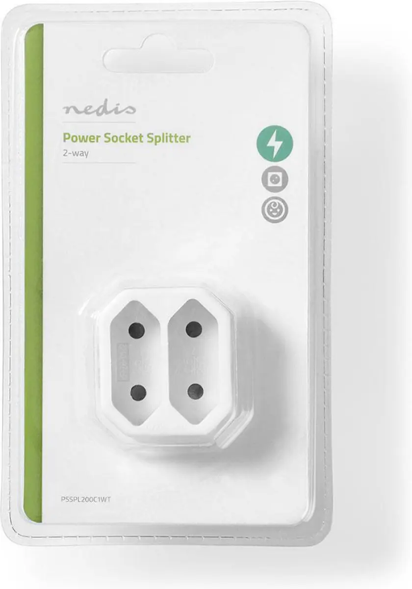 Nedis Stopcontact-Splitter Type-F/Type-C 250V 2.5A Wit - afbeelding 6 van 6