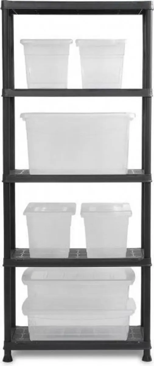 Keter Stellingkast 9509000-0022 - 5 Planken 75x32x176cm - Zwart - afbeelding 6 van 6