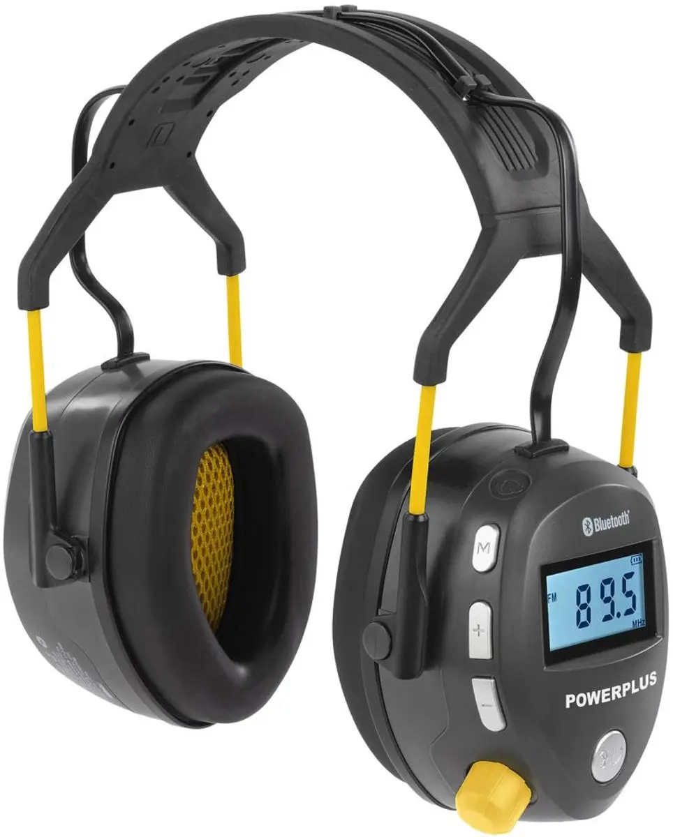 Powerplus POWX8060 Oorbeschermers - Bluetooth & FM Radio - Zwart