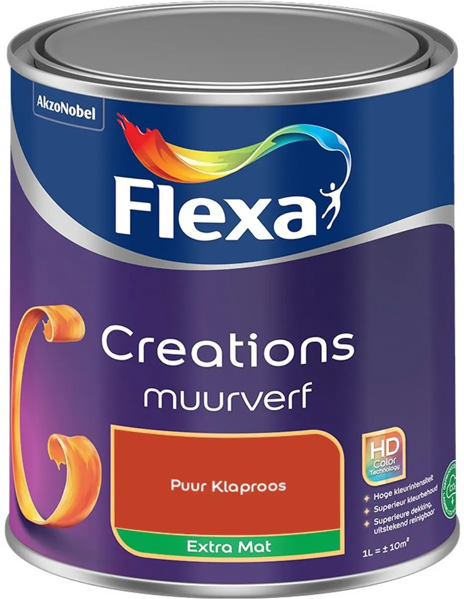 Flexa Creations Muurverf Extra Mat Puur Klaproos 1L