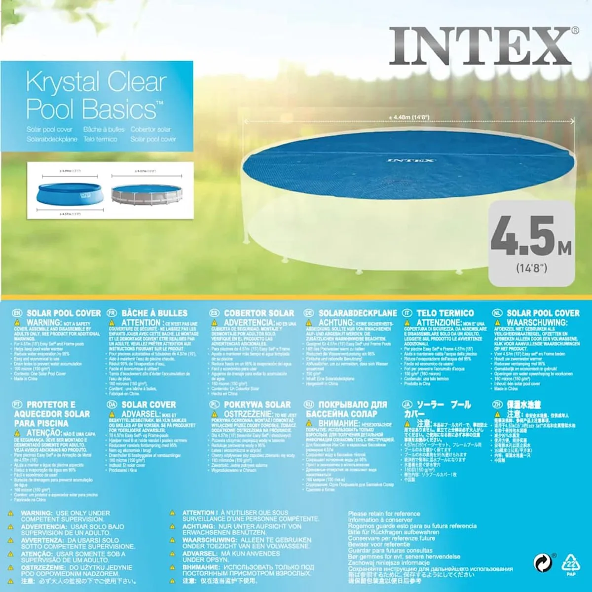 Intex Solarzwembadhoes Rond 448cm - Blauw
