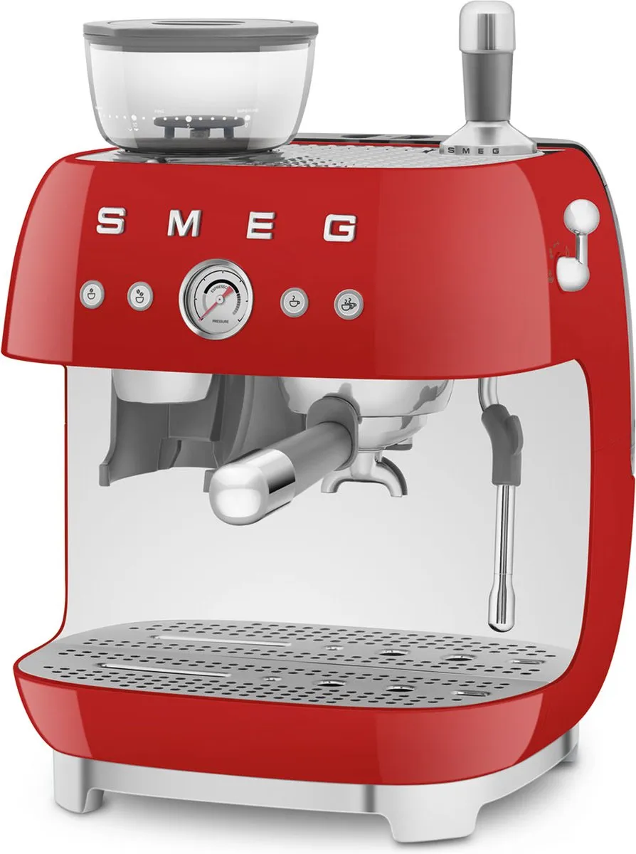Smeg EGF03 Espressomachine met bonenmaler - Rood