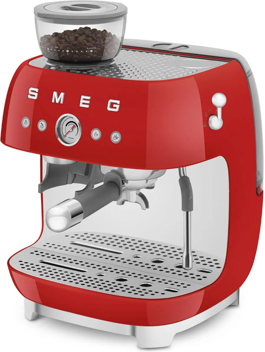 Smeg EGF03 Espressomachine met bonenmaler - Rood