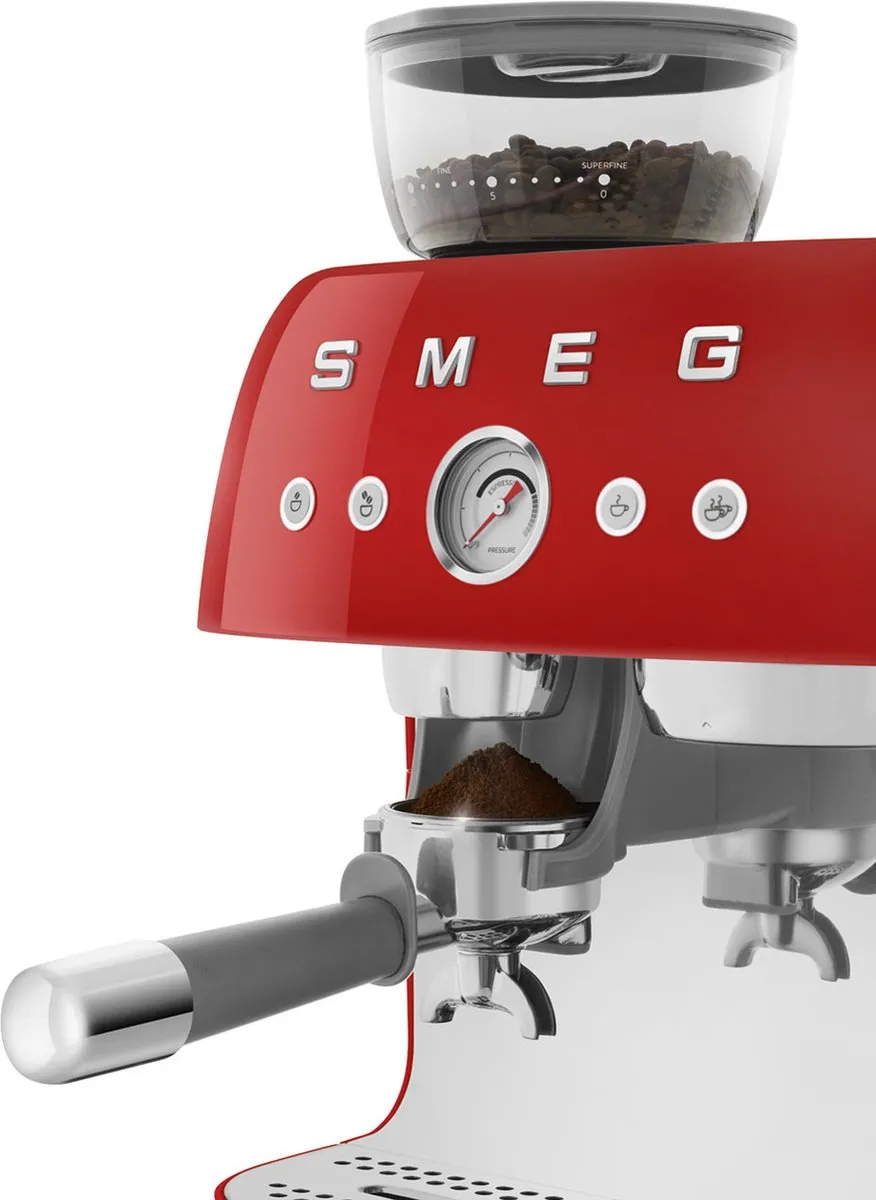 Smeg EGF03 Espressomachine met bonenmaler - Rood
