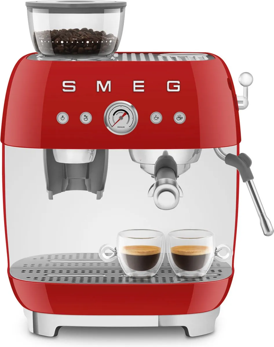 Smeg EGF03 Espressomachine met bonenmaler - Rood - afbeelding 6 van 6