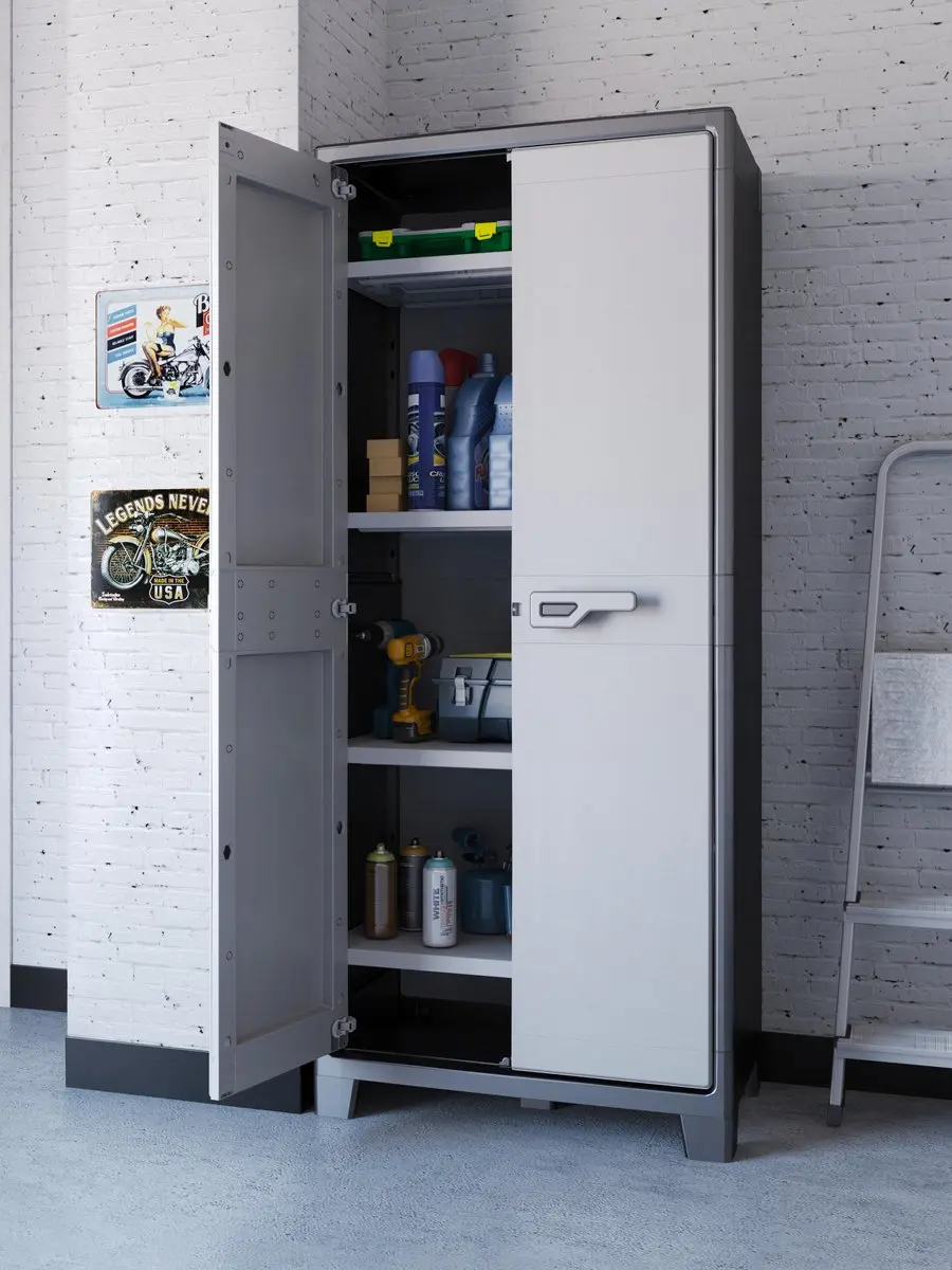 Keter Titan Hoge Kast 4 Planken 80x44x182cm - Zwart/Grijs