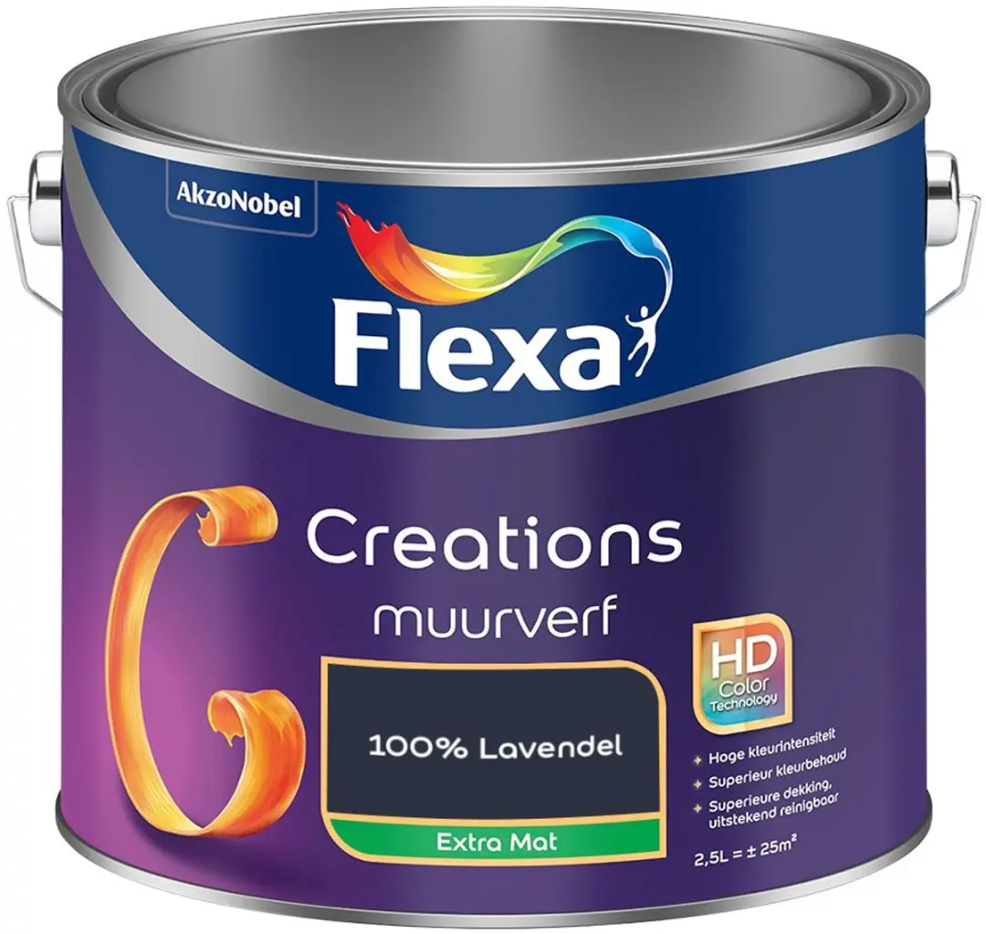 Flexa Creations Muurverf Extra Mat 100% Lavendel 2,5L