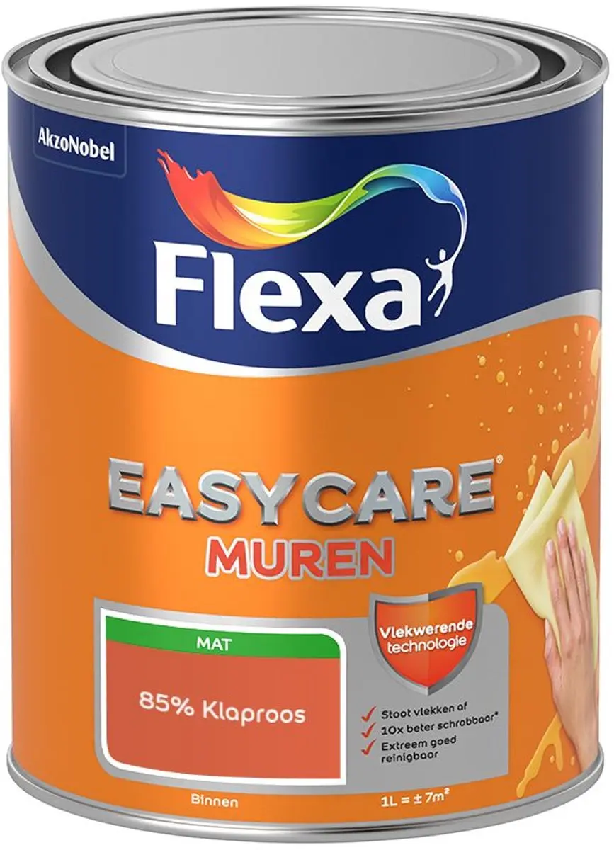Flexa Easycare Murenverf 85% Klaproos - 1L
