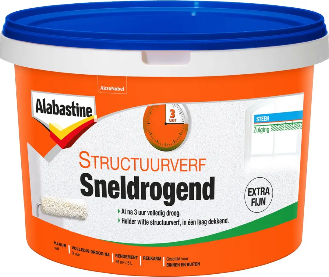 Alabastine Structuurverf Sneldrogend Wit 5L