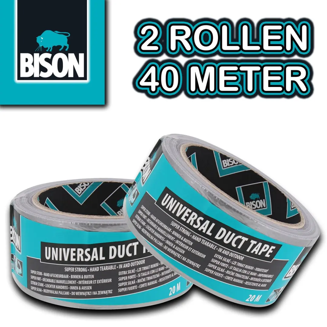 Bison Ducttape Zilver