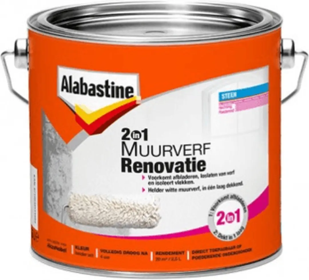 Alabastine Muurverf Alles-in-1 5L - Wit - afbeelding 6 van 6