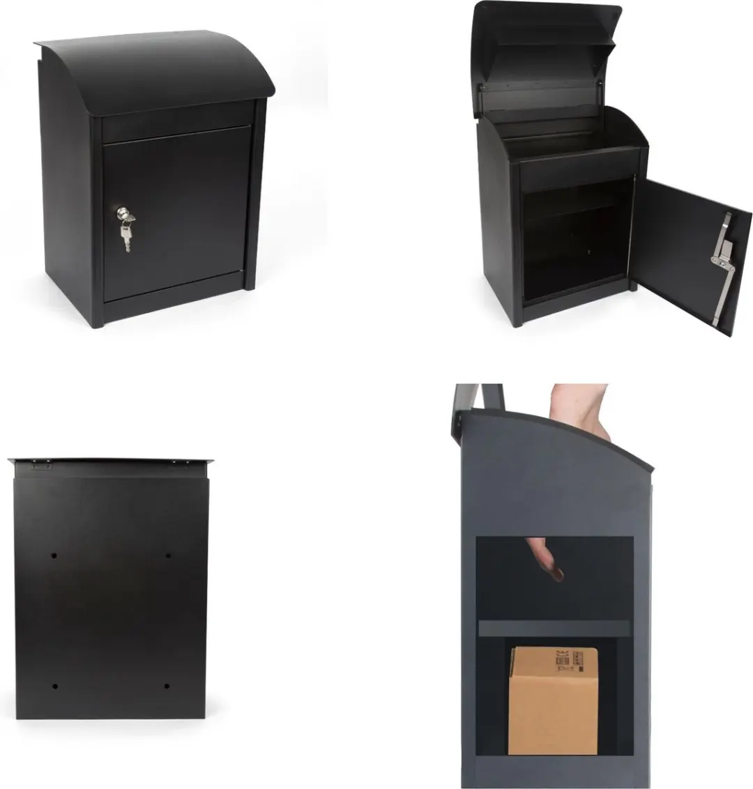 Perel Malmö Antidiefstal Pakketbrievenbus 50.5x42x26cm - Zwart