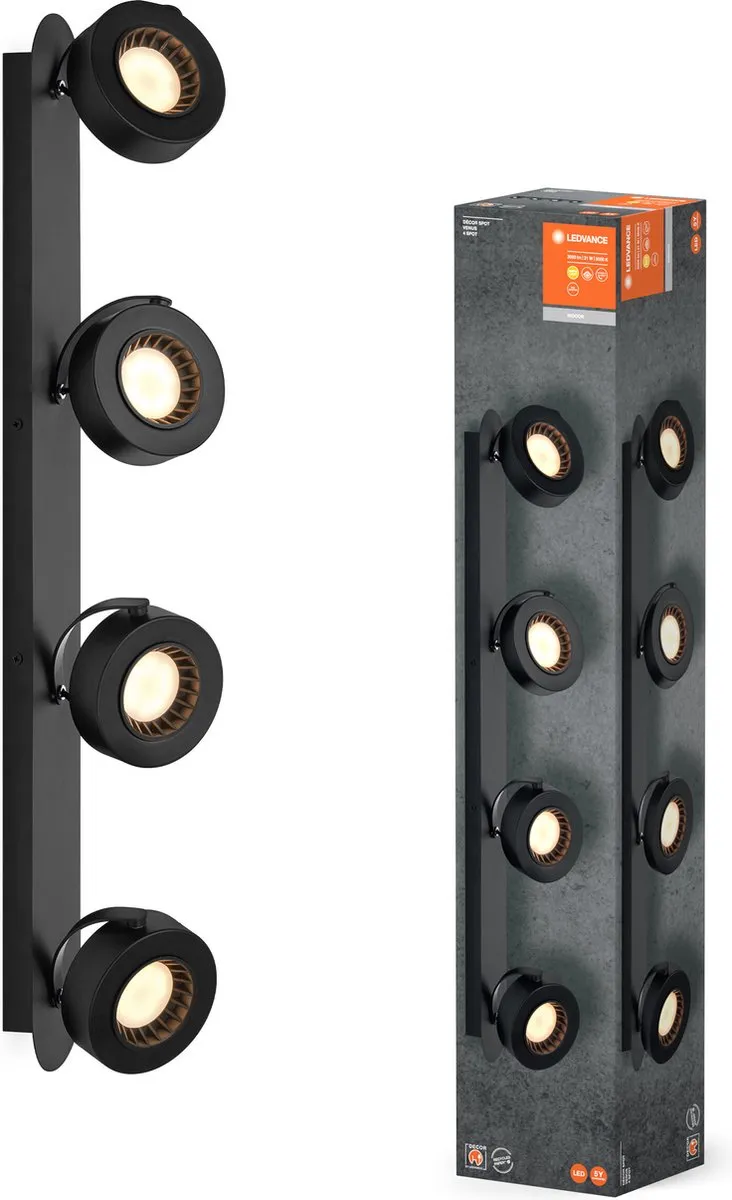 LEDVANCE Decor Spot Venus Black 4 Spot - 21W 910lm Warm Wit - afbeelding 3 van 5