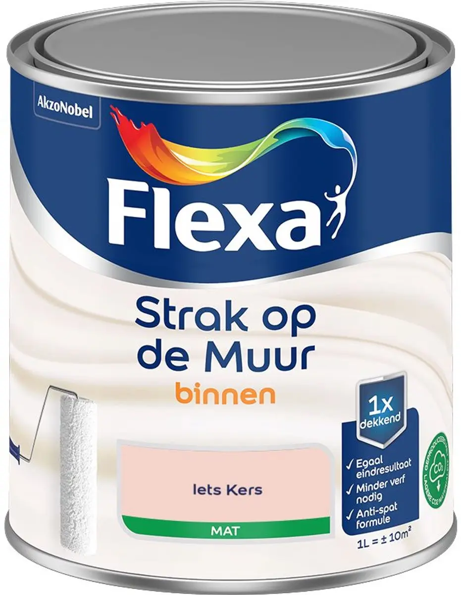 Flexa Strak op de Muur Binnen Mat Mengverf Iets Kers 1L
