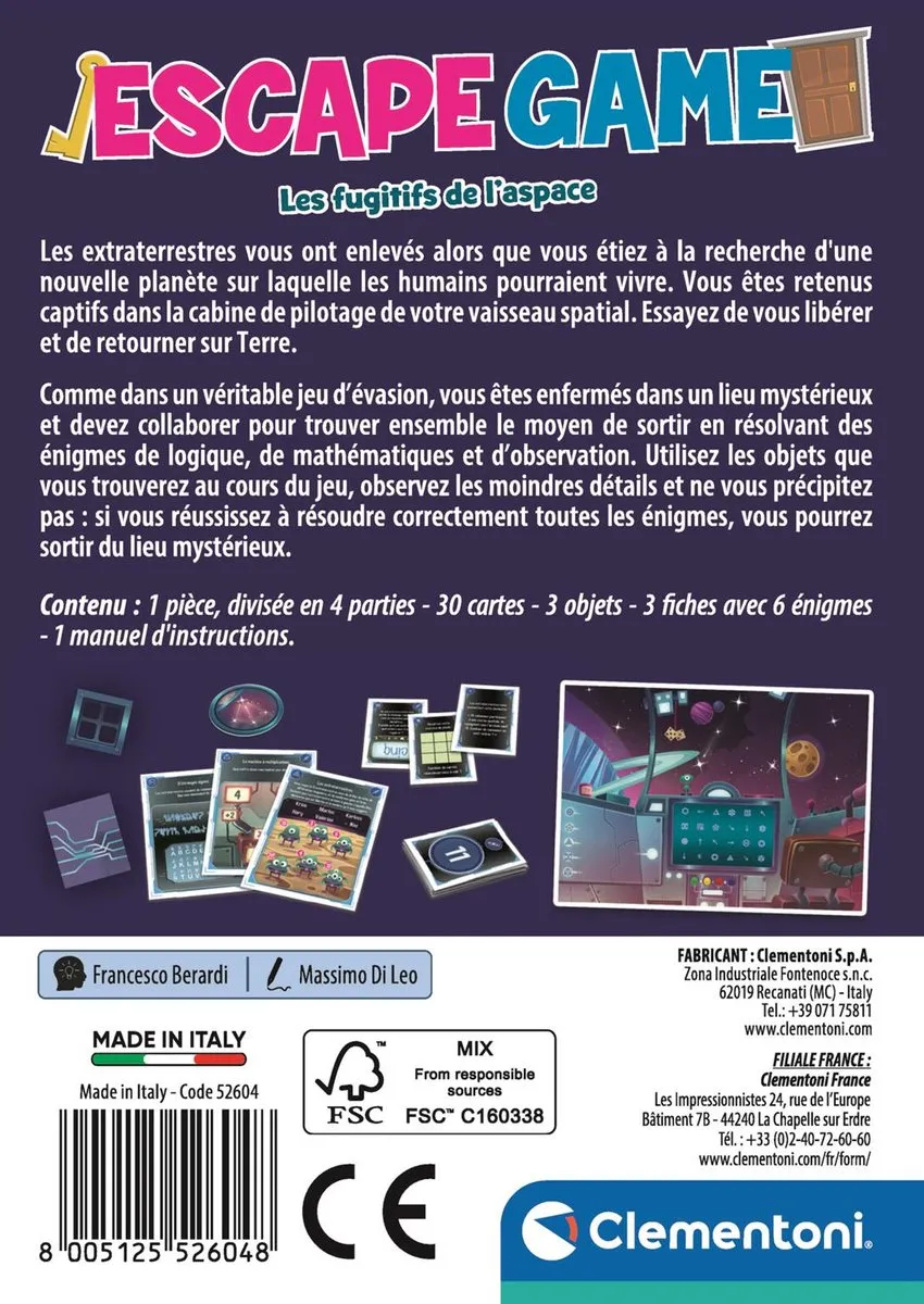 Clementoni Escape Room Space - Bordspel - 1-6 Spelers