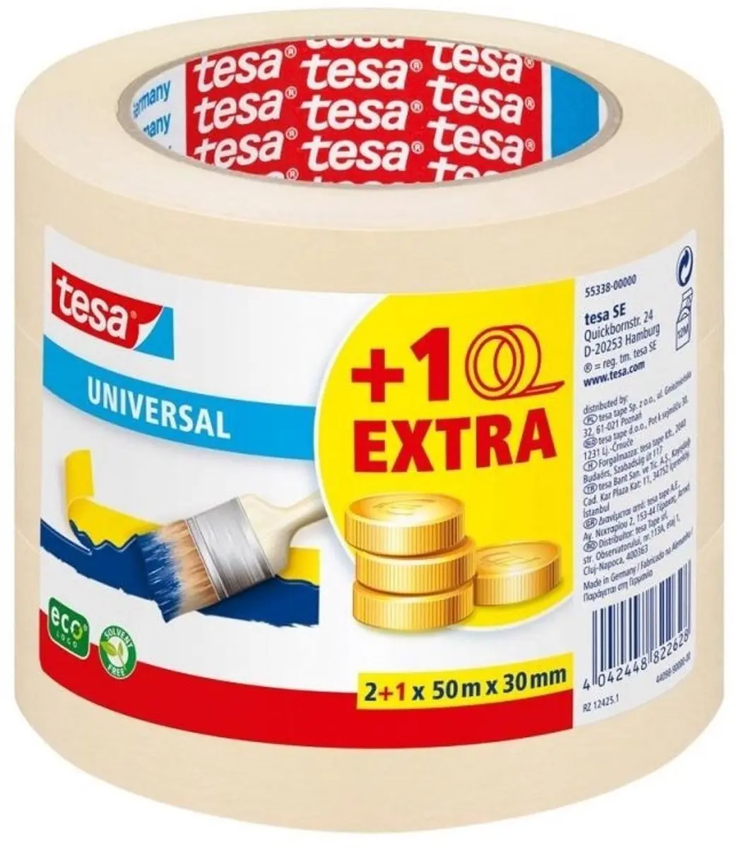Tesa Professional Schilderstape 50m x 30mm - 6 Stuks - Geel