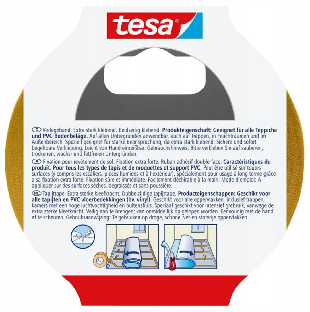 Tesa Extra Strong Dubbelzijdige Tape 10m x 50mm - 3 Stuks - afbeelding 2 van 5