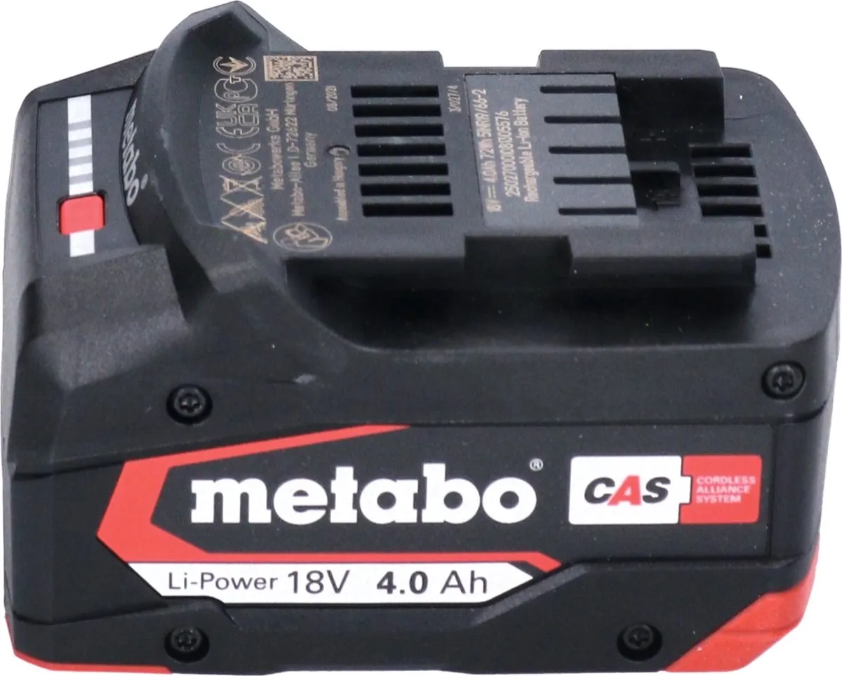 Metabo Li-Power 4x 18V 4.0Ah CAS Accu + ASC 145 DUO Snellader - 4 Stuks