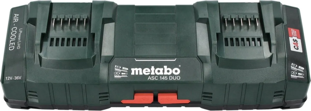 Metabo Li-Power 4x 18V 4.0Ah CAS Accu + ASC 145 DUO Snellader - 4 Stuks