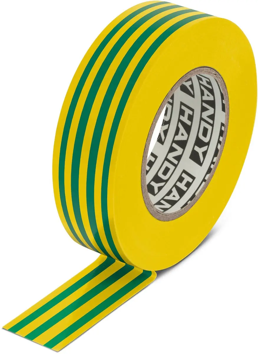 Handy Isolatietape Groen/Geel 20m x 19mm - 10 Rollen - afbeelding 3 van 3