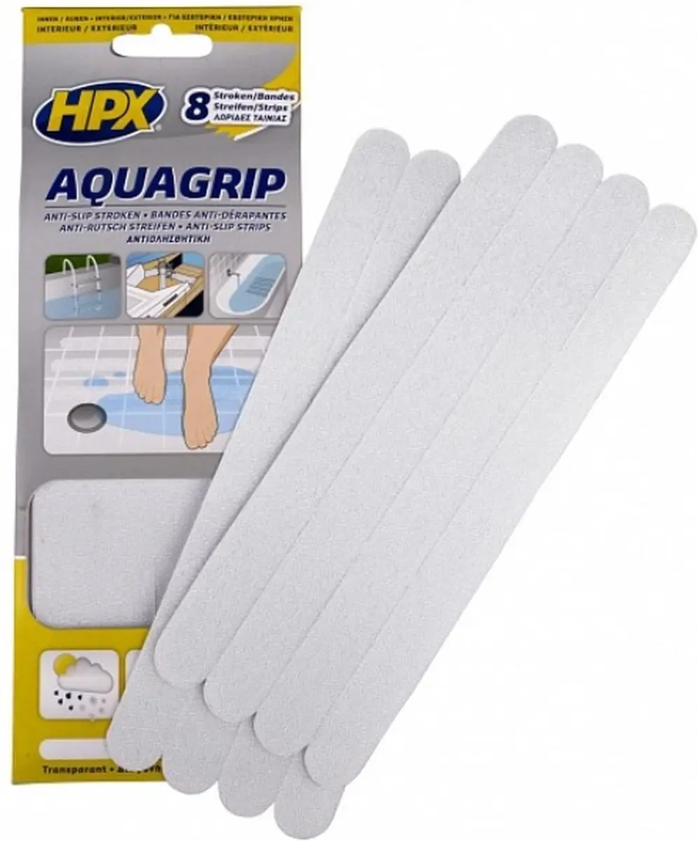 HPX Aqua Grip Anti-Slip Tape 20mm x 240mm - 8 Stuks