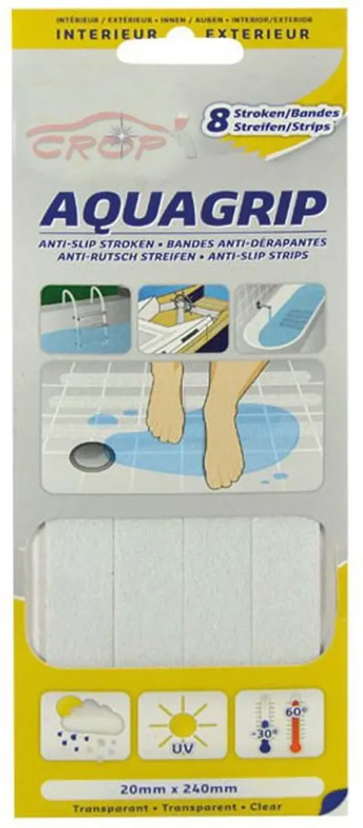 HPX Aqua Grip Anti-Slip Tape 20mm x 240mm - 8 Stuks