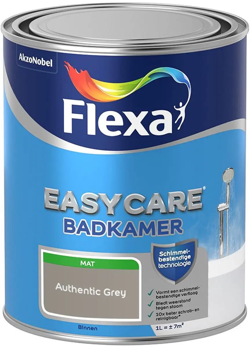 Flexa Easycare Badkamerverf Authentic Grey 1L