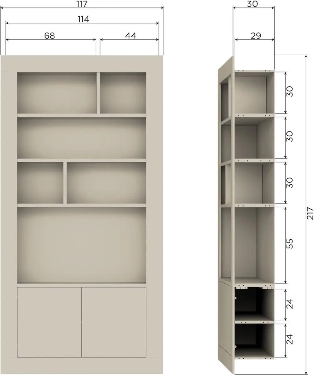 vtwonen Wallkast Grenen Dust 229x117x31cm