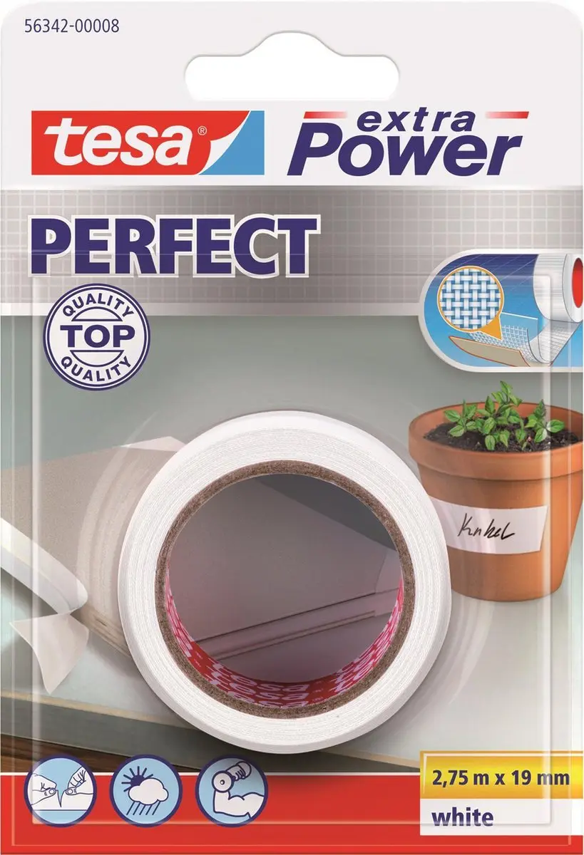 Tesa Extra Power Perfect Tape Wit 2,75m x 19mm
