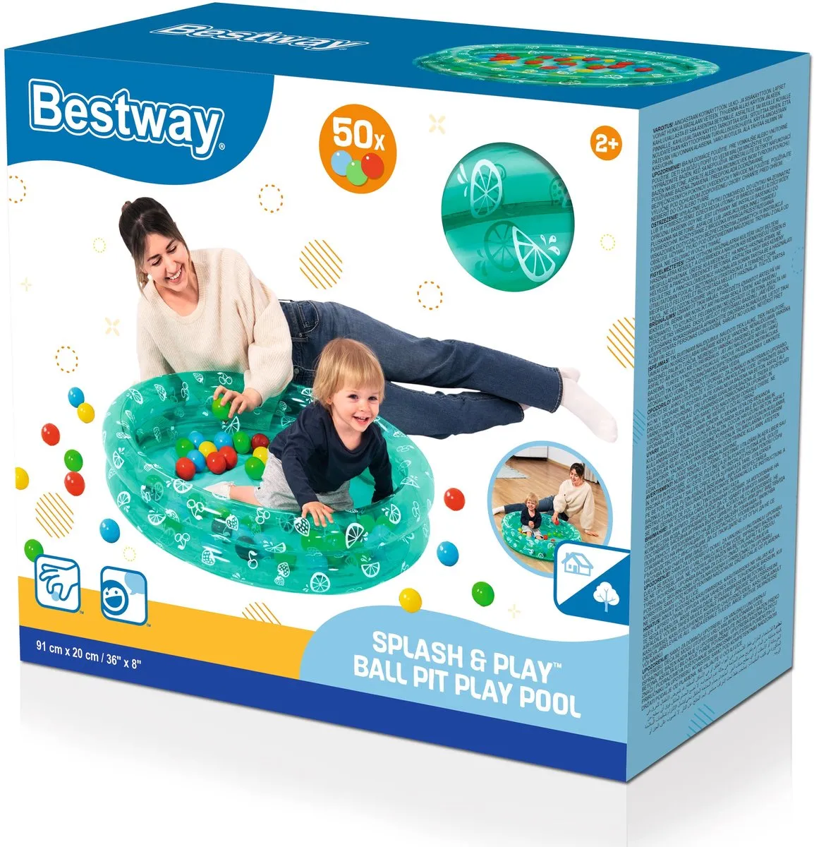 Bestway Splash & Play 51141 Ballenbak - 50 Speelballen - Groen