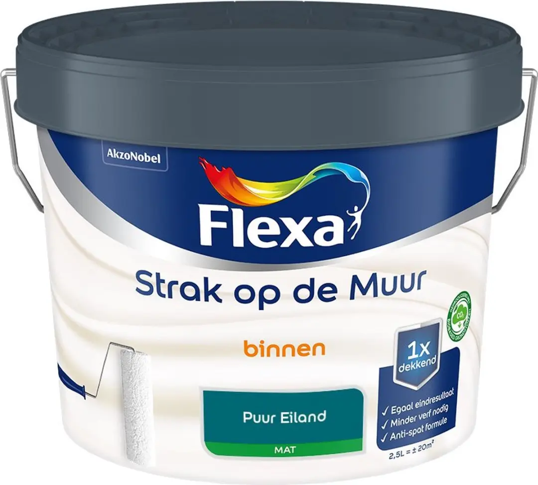 Flexa Strak Op De Muur Binnen Mat Puur Eiland Mengverf 2,5L