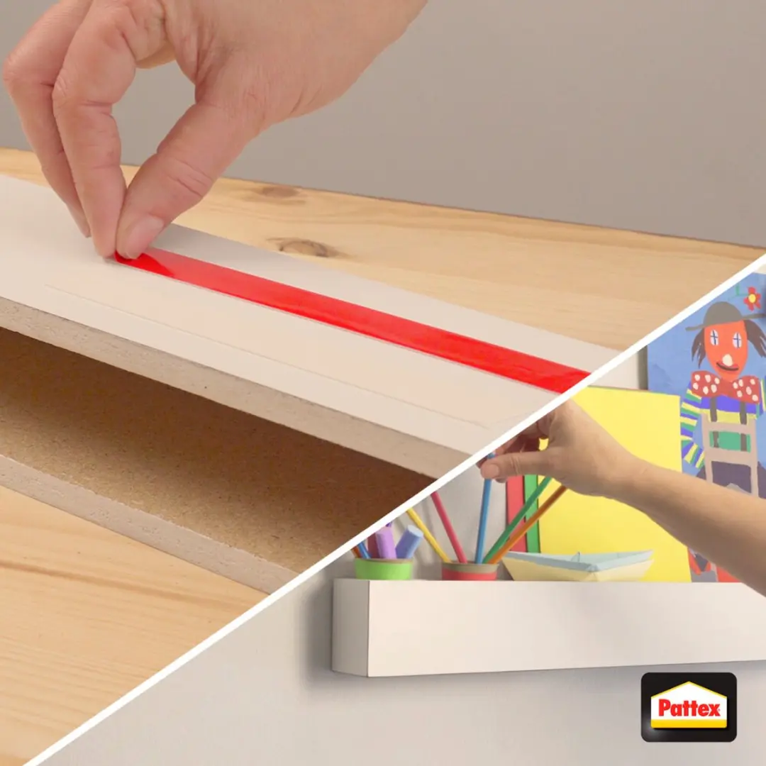 Pattex Geen Spijkers & Schroeven Montagetape 120kg - 1,5m Rood - afbeelding 6 van 6