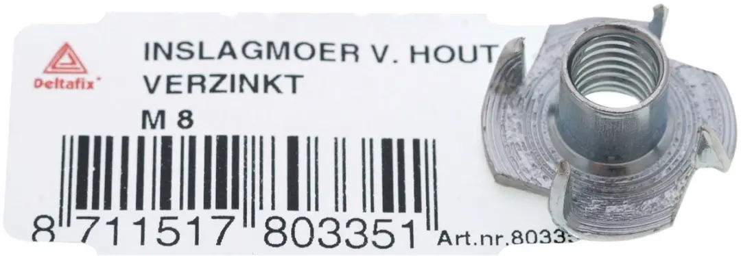 Deltafix Inslagmoer Hout M8