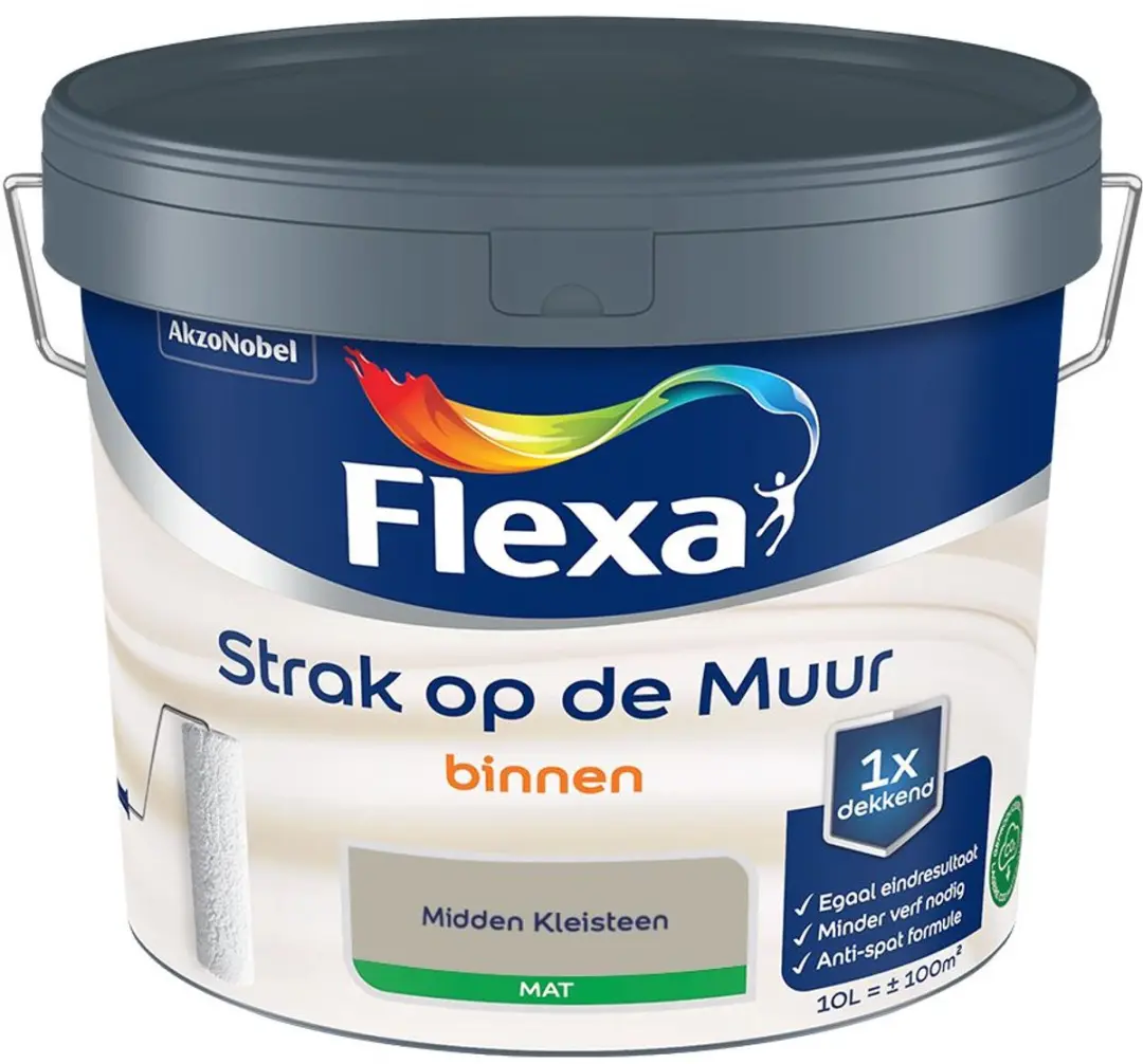 Flexa Strak Op De Muur Binnen Mat Midden Kleisteen 10L