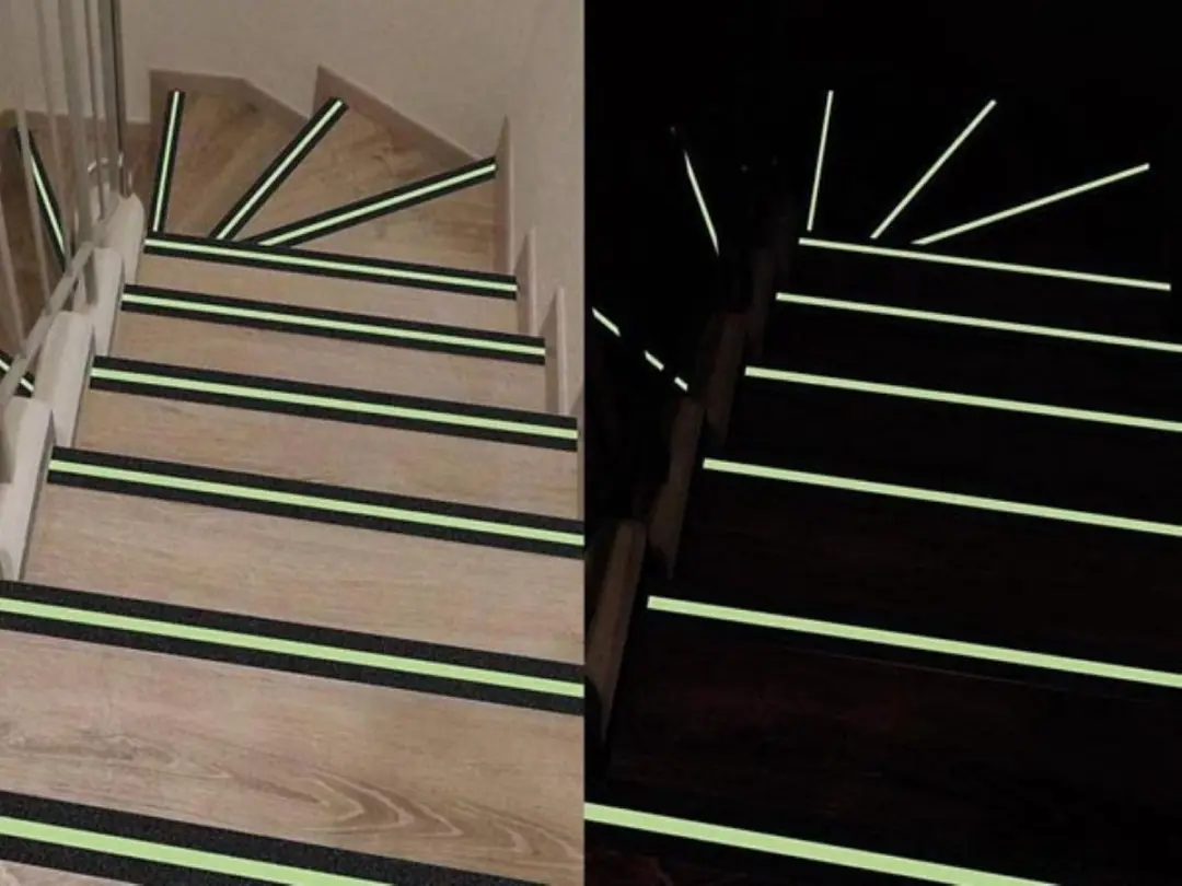 Perel Antisliptape 5m x 5cm - Glow-in-the-dark Zwart/Groen