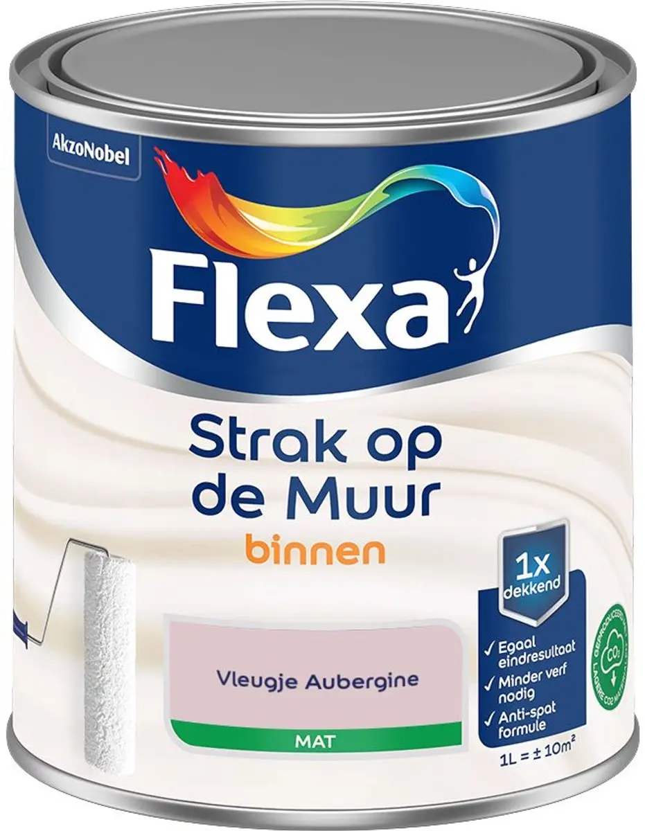Flexa Strak Op De Muur Binnen Mat Vleugje Aubergine Mengverf 1L