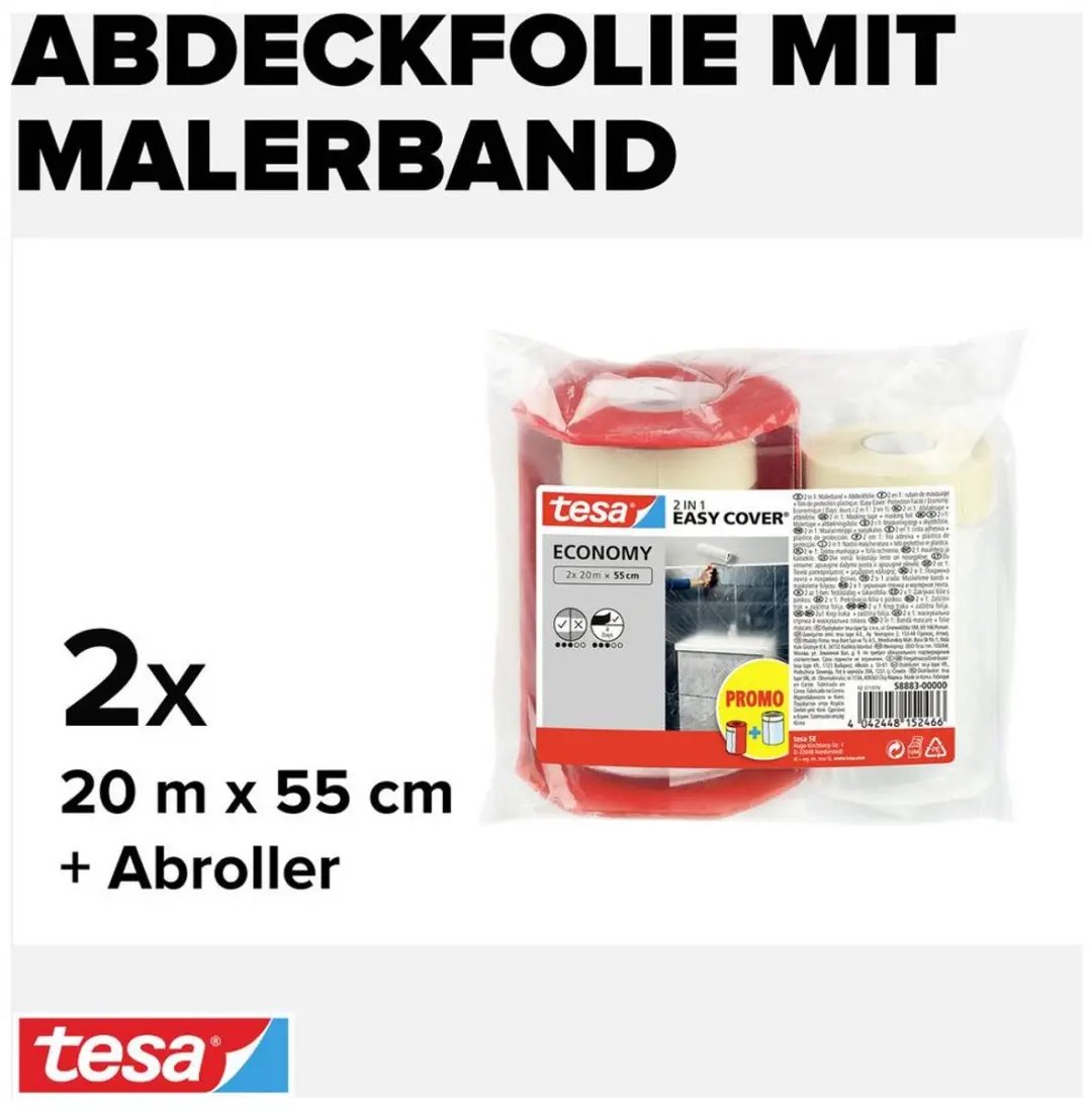 Tesa Easy Cover Perfect+ Dispenser XL Schildersfolie 33m x 1,40m