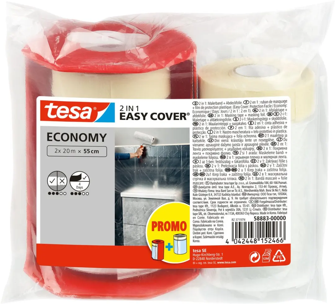 Tesa Easy Cover Perfect+ Dispenser XL Schildersfolie 33m x 1,40m
